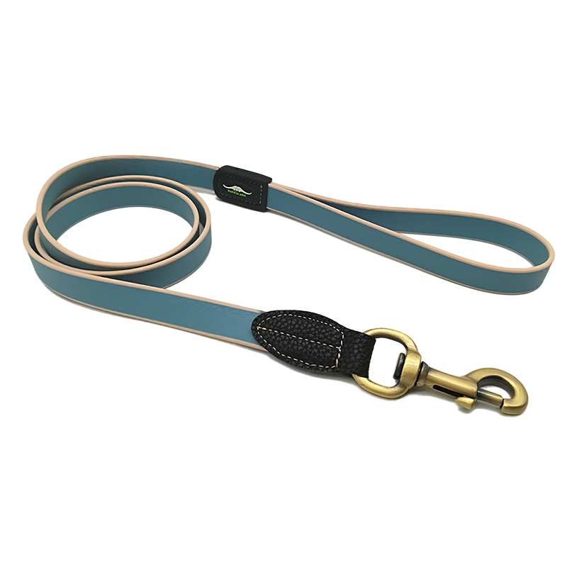 Collar de perro de pvc verde personalizado ajustable al por mayor con correa