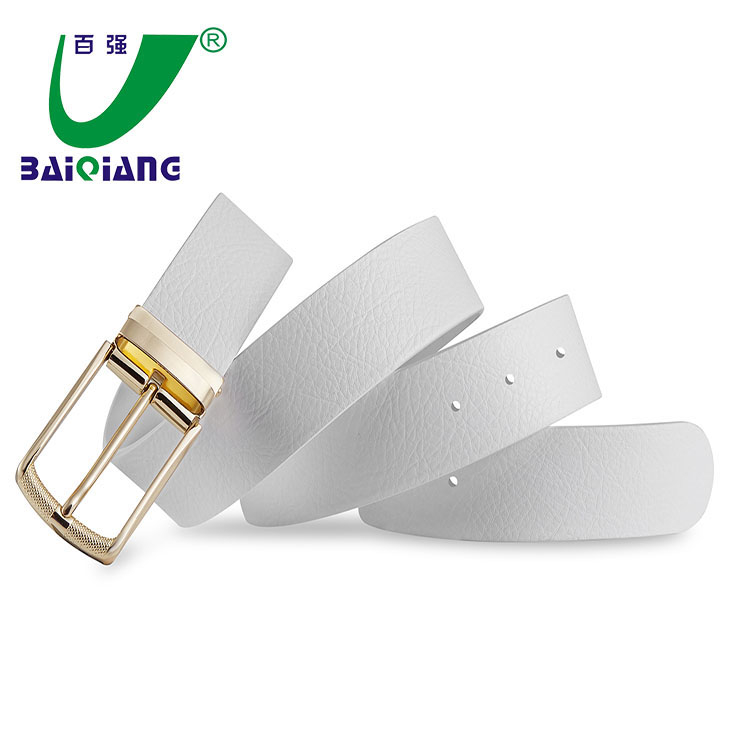 Fancy Adjustable Safety Belt Brand Name Waist Belt White Designer Belts for Men