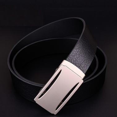 High Quality Black Custom Automatic Buckle Mens Leather Belt for Men