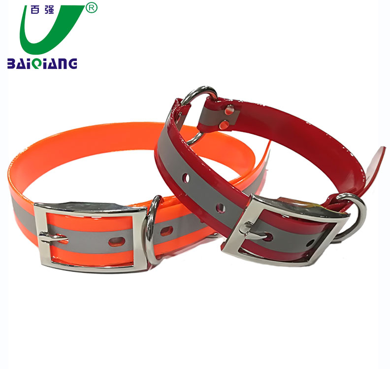 Martingale Luminescent Reflective TPU Dog Collar with Zinc Alloy Buckle