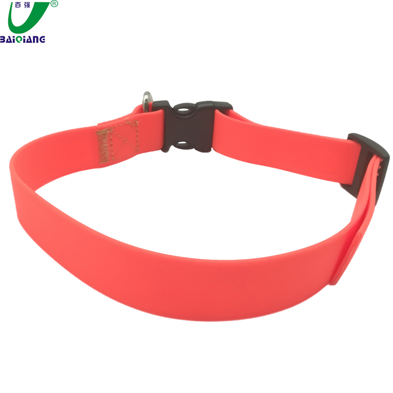 Orange Flexi PVC Heated Working Dog Collar Silicone Dog Leash