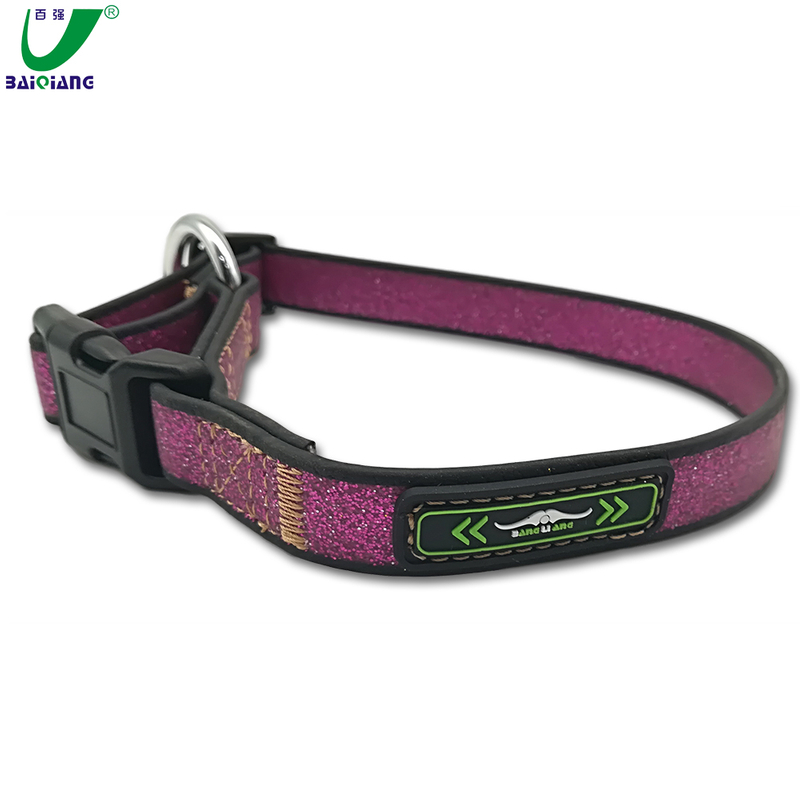 Polyurethane Disguised Adjustable Buckle Colorful Shiny Sport Dog Martingale Collar