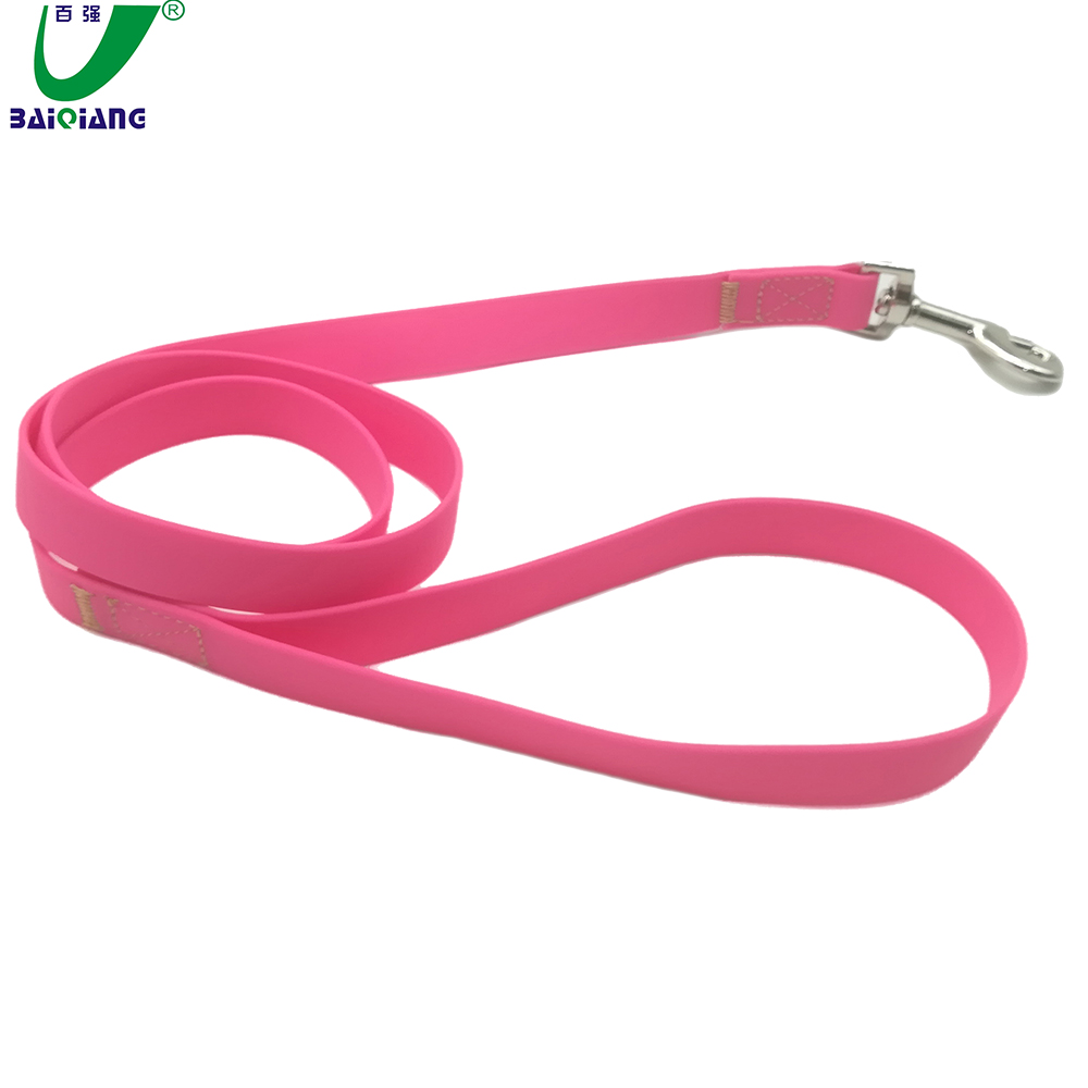 Pink Woman PVC Nylon Dog Collar Pet Training Leash for Small & Medium Dog