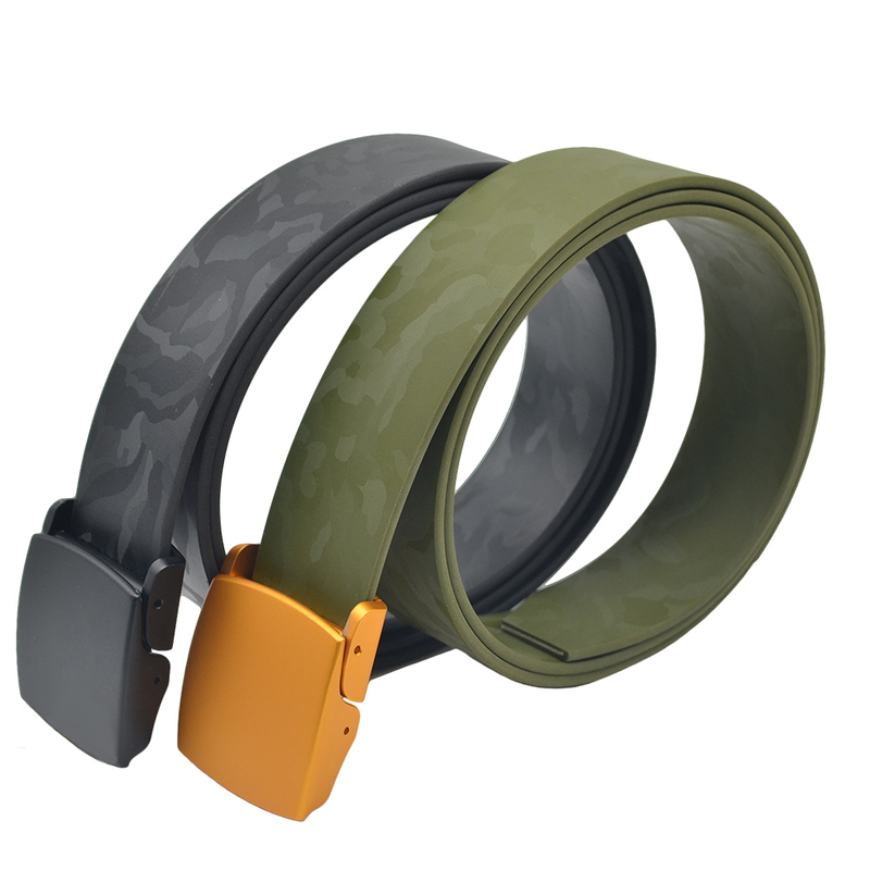 Camouflage Easy Slide Cow Leather Textured Automatic Belt For Male