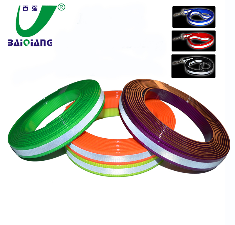 New Trend Soft Orange Reflective PVC Coated Webbing PVC Dog Strap Belt