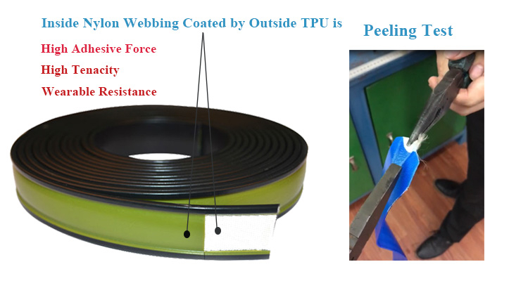 Leather Texture TPU PVC Rubber Coated Webbing for Dog Collar