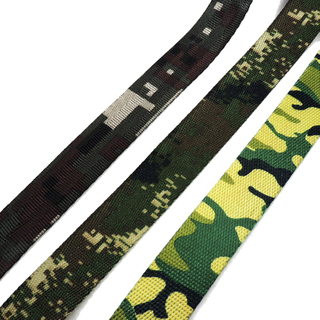 Custom Printed Pattern Anti Slip 1/2 Inch Bulk Polyester Webbing Camo Rubber Strap