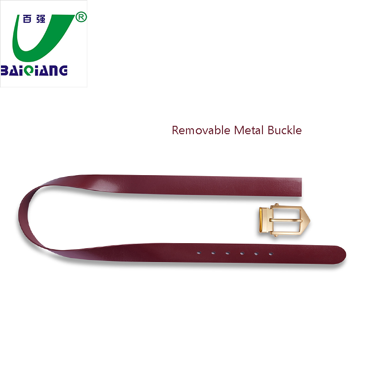 Wearable Sweatproof Men's Classic Black Dress Men Belt with Clip Removable Zinc Alloy Pin Buckle