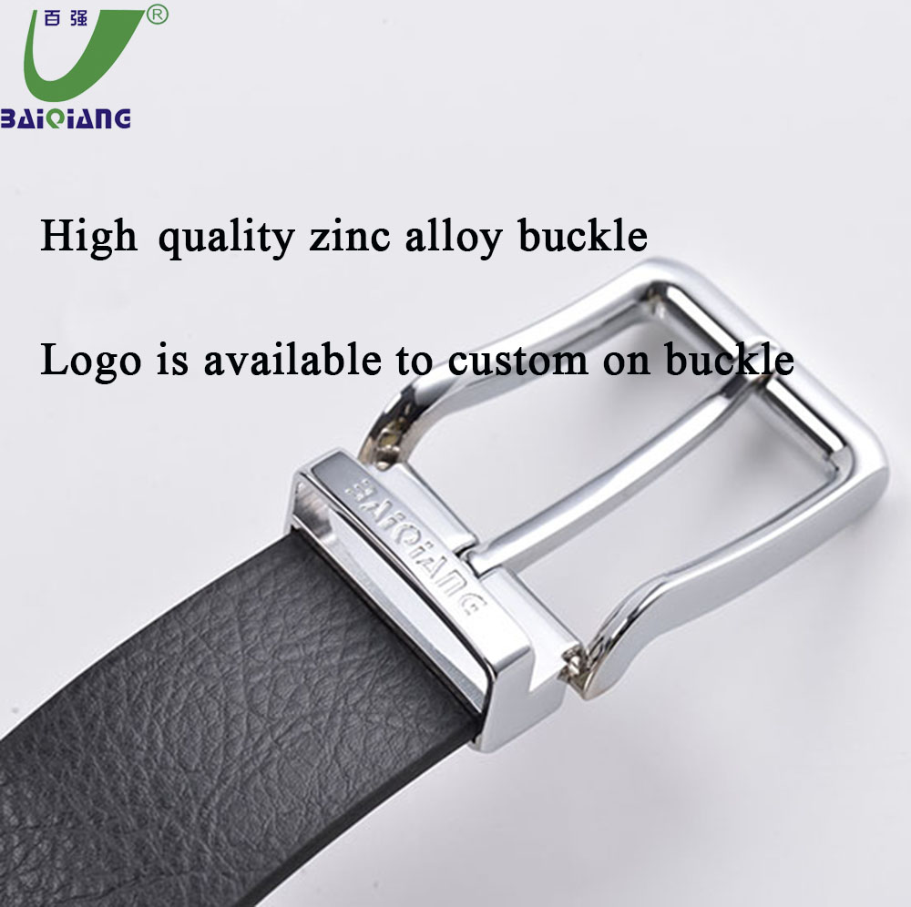 High Quality Black Plain Polyurethane Synthetic Leather Alloy Pin Buckle Belt