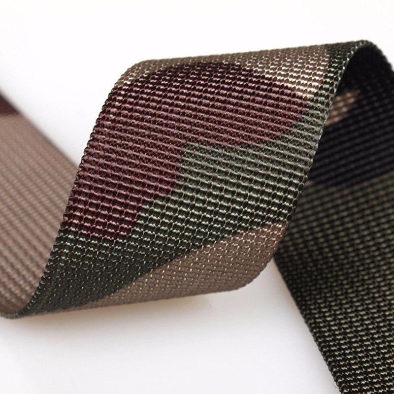 Custom Printed Pattern Anti Slip 1/2 Inch Bulk Polyester Webbing Camo Rubber Strap