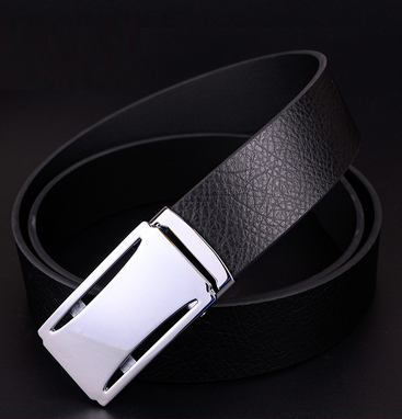High Quality Black Custom Automatic Buckle Mens Leather Belt for Men