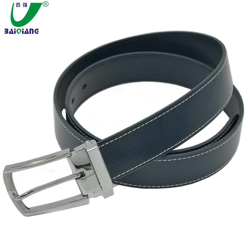 Decorative Leather Belt Black Stitching Cow Leather Formal Dress Belt for Men India