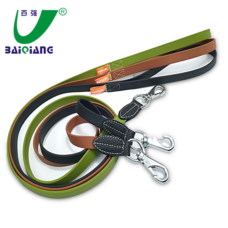 Long Chewproof Faux Leather Dog Reflective Collar