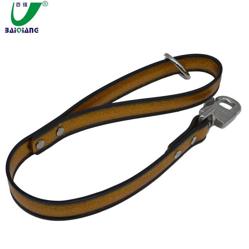 Multi Functional Chew Proof Retractable Reflective Gold Dog Leash with Neck Handle