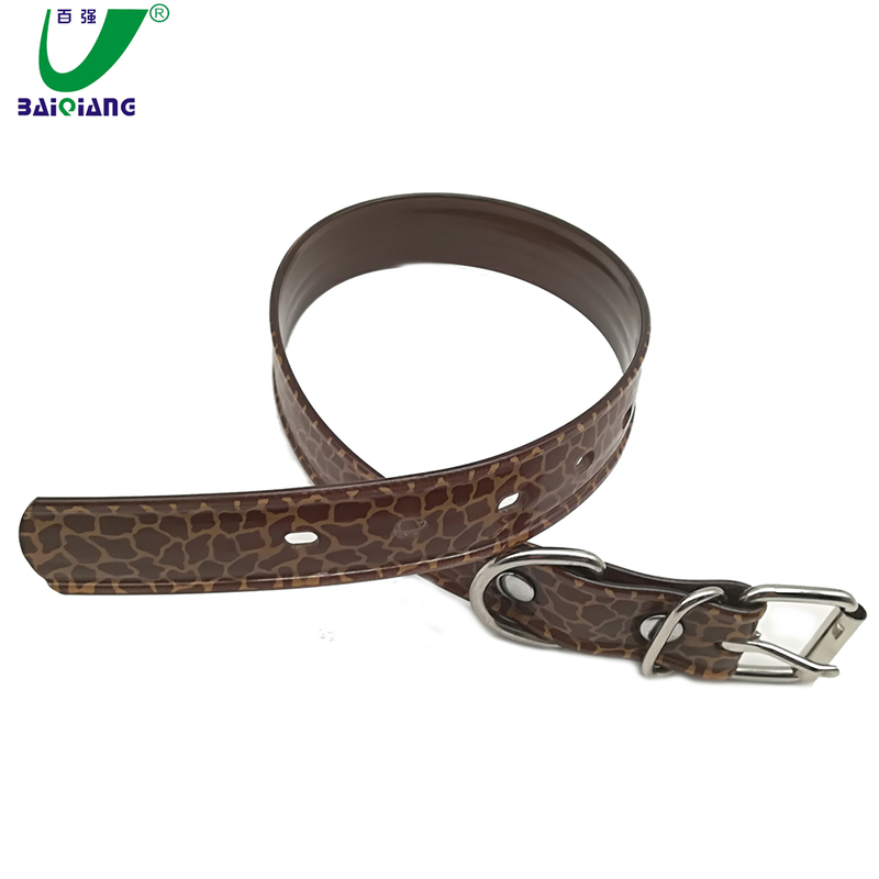 Plain Smooth Surface Nylon Webbing Custom Print Leopard Pattern Dog Collar