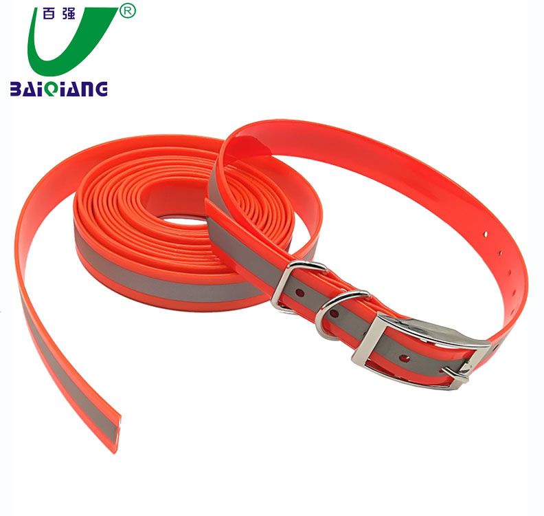 Martingale Luminescent Reflective TPU Dog Collar with Zinc Alloy Buckle