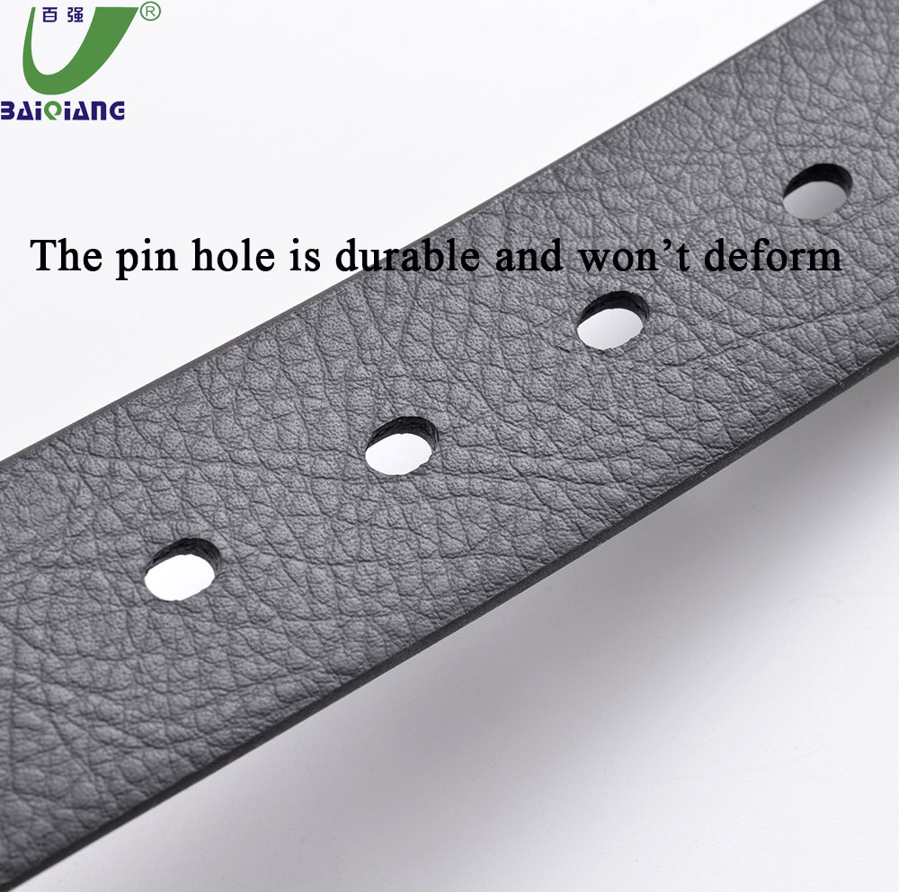 High Quality Black Plain Polyurethane Synthetic Leather Alloy Pin Buckle Belt