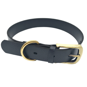 2019 Black Long Chewproof Needlepoint Thick Padded Faux Genuine Leather Dog Collar