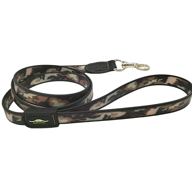 Unique Specialized Private Label Pet Collar Green Camouflage Dog Leash and Dog Collar for large and medium dogs
