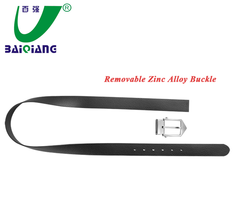 Wearable Sweatproof Men's Classic Black Dress Men Belt with Clip Removable Zinc Alloy Pin Buckle