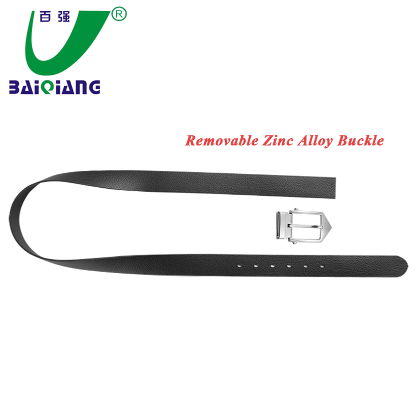 Wearable Sweatproof Men's Classic Black Dress Men Belt with Clip Removable Zinc Alloy Pin Buckle