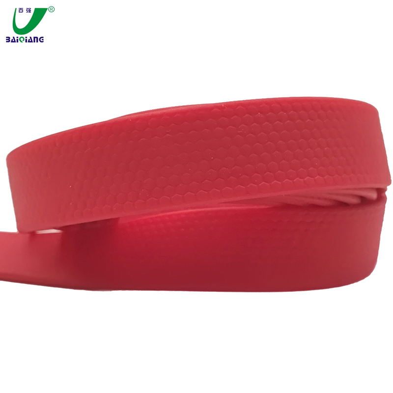 High Tenacity Red Black Embossed Weatherproof 25mm PVC Vinyl Plastic Coated Nylon Webbing 