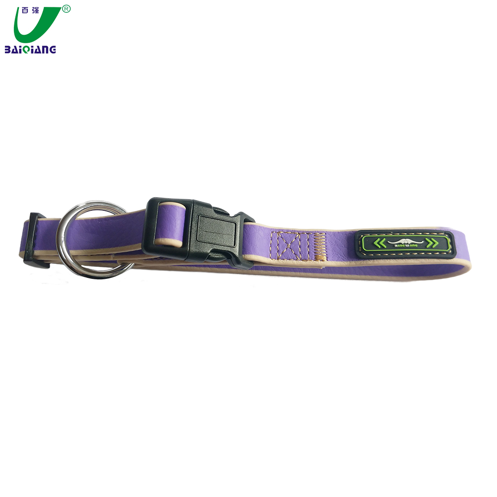 Purple PVC Webbing Light Army Breakaway Double Buckle Dog Training Collar for Dog